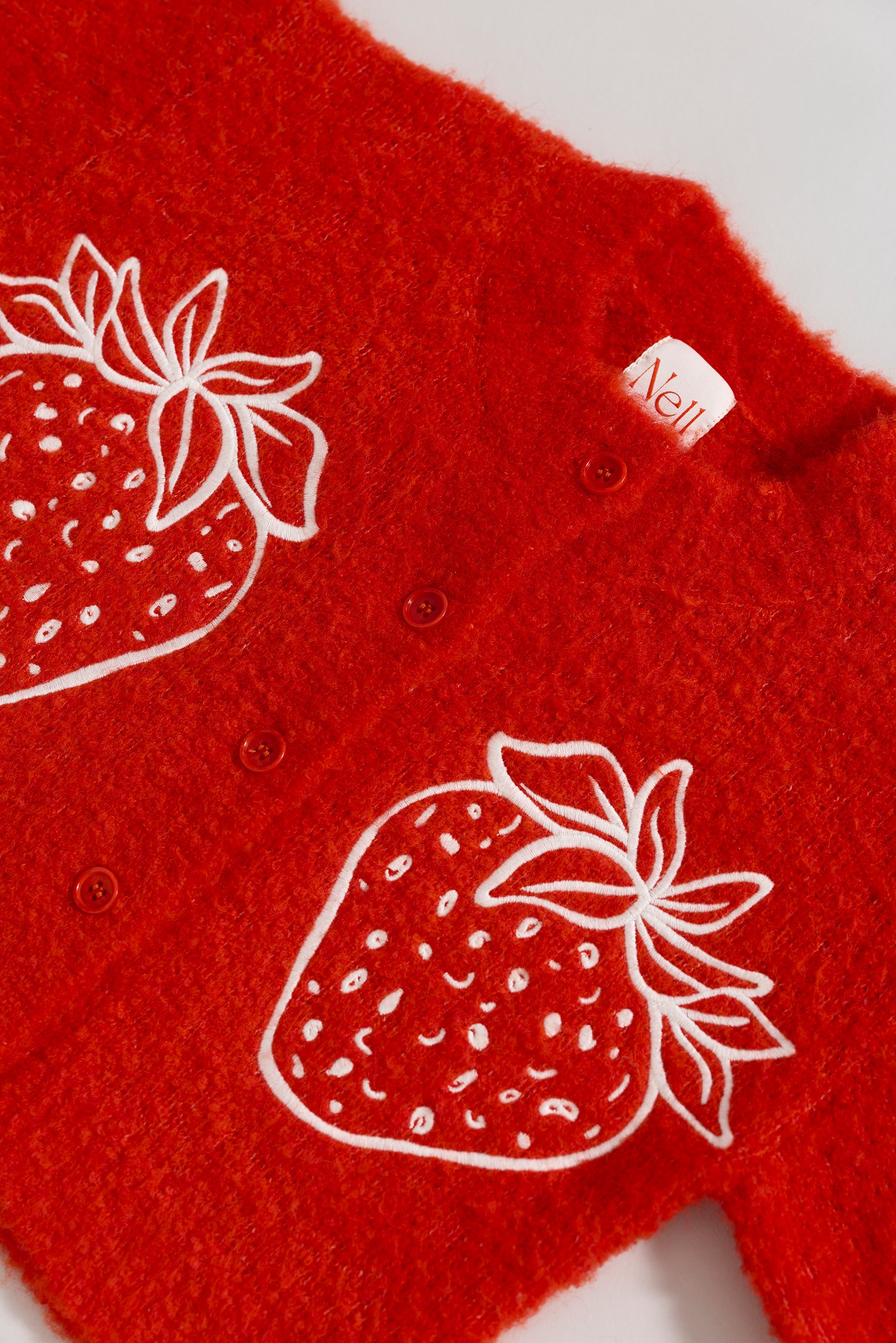 Fraise Boucle Knit Cardigan – Nell